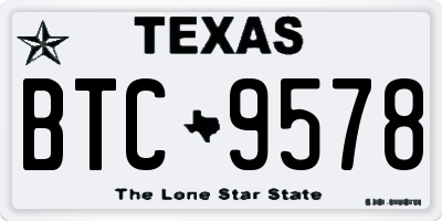 TX license plate BTC9578