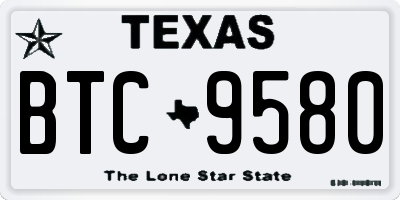 TX license plate BTC9580
