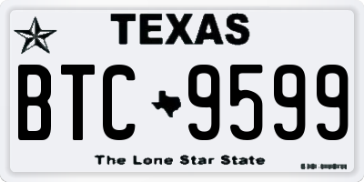 TX license plate BTC9599