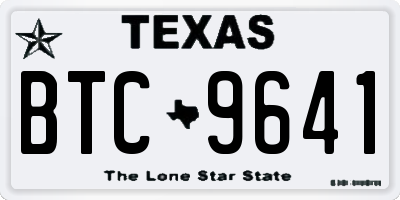 TX license plate BTC9641