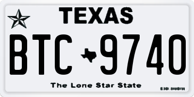 TX license plate BTC9740