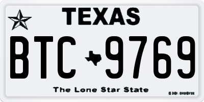 TX license plate BTC9769