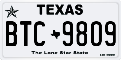 TX license plate BTC9809