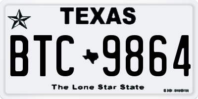 TX license plate BTC9864