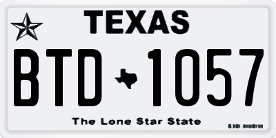 TX license plate BTD1057