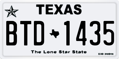 TX license plate BTD1435