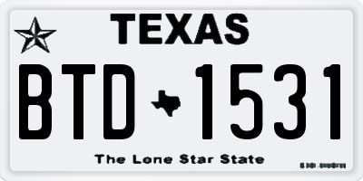 TX license plate BTD1531