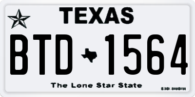 TX license plate BTD1564