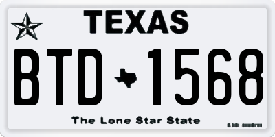 TX license plate BTD1568