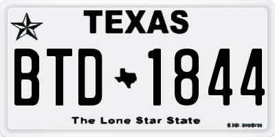 TX license plate BTD1844