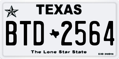 TX license plate BTD2564