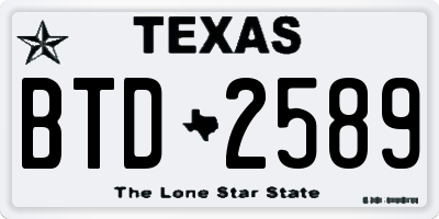 TX license plate BTD2589