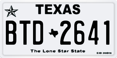 TX license plate BTD2641
