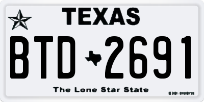 TX license plate BTD2691