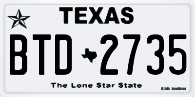 TX license plate BTD2735