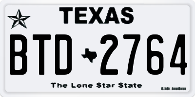 TX license plate BTD2764