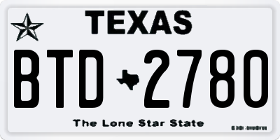 TX license plate BTD2780