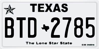 TX license plate BTD2785