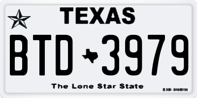 TX license plate BTD3979