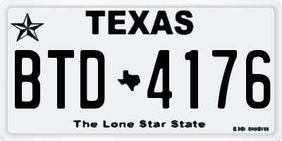 TX license plate BTD4176