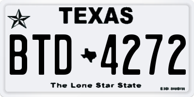 TX license plate BTD4272