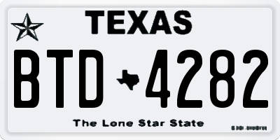 TX license plate BTD4282