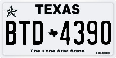 TX license plate BTD4390