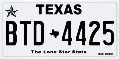 TX license plate BTD4425