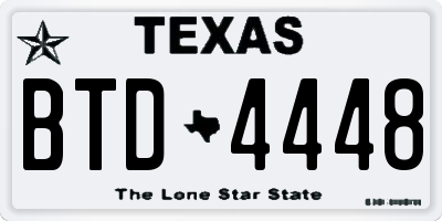 TX license plate BTD4448