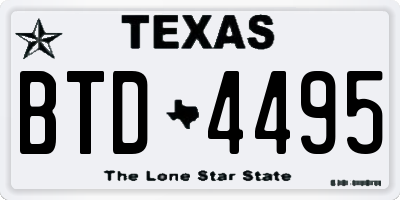 TX license plate BTD4495