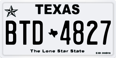 TX license plate BTD4827