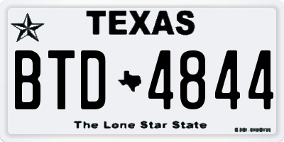 TX license plate BTD4844