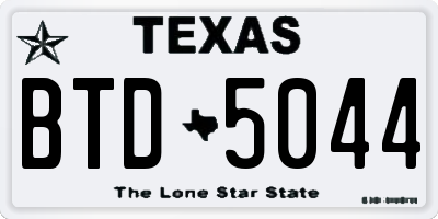 TX license plate BTD5044