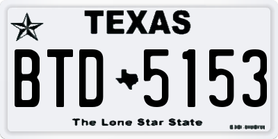 TX license plate BTD5153