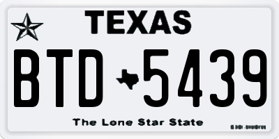 TX license plate BTD5439