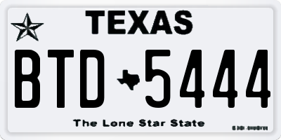 TX license plate BTD5444