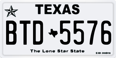 TX license plate BTD5576