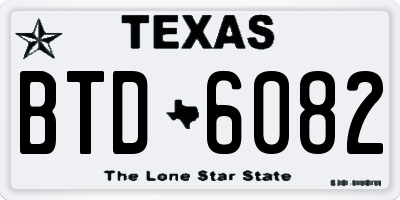 TX license plate BTD6082