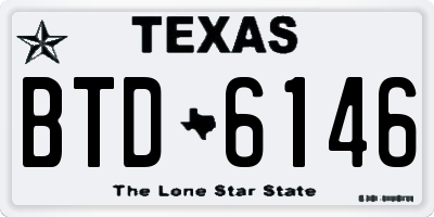 TX license plate BTD6146