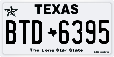TX license plate BTD6395