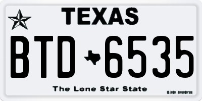 TX license plate BTD6535