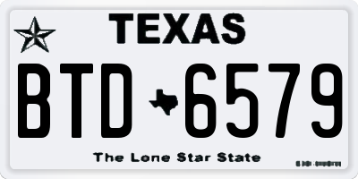 TX license plate BTD6579