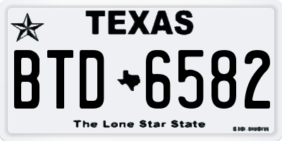 TX license plate BTD6582