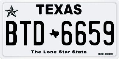 TX license plate BTD6659