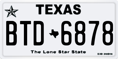 TX license plate BTD6878