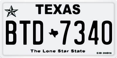 TX license plate BTD7340