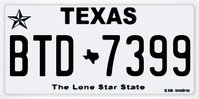 TX license plate BTD7399
