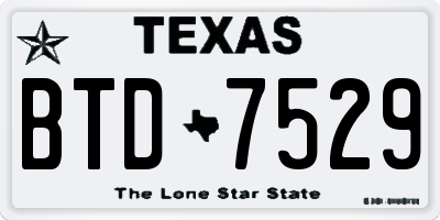 TX license plate BTD7529
