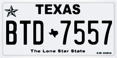 TX license plate BTD7557