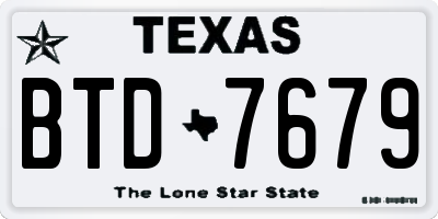 TX license plate BTD7679